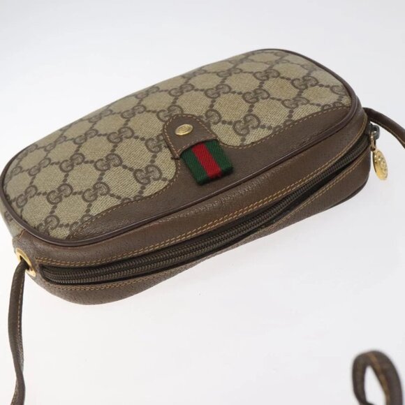 GUCCI GG Supreme Web Sherry Line Shoulder Bag PVC 007 58 6112 8031 Auth BA1765 - Picture 7 of 15